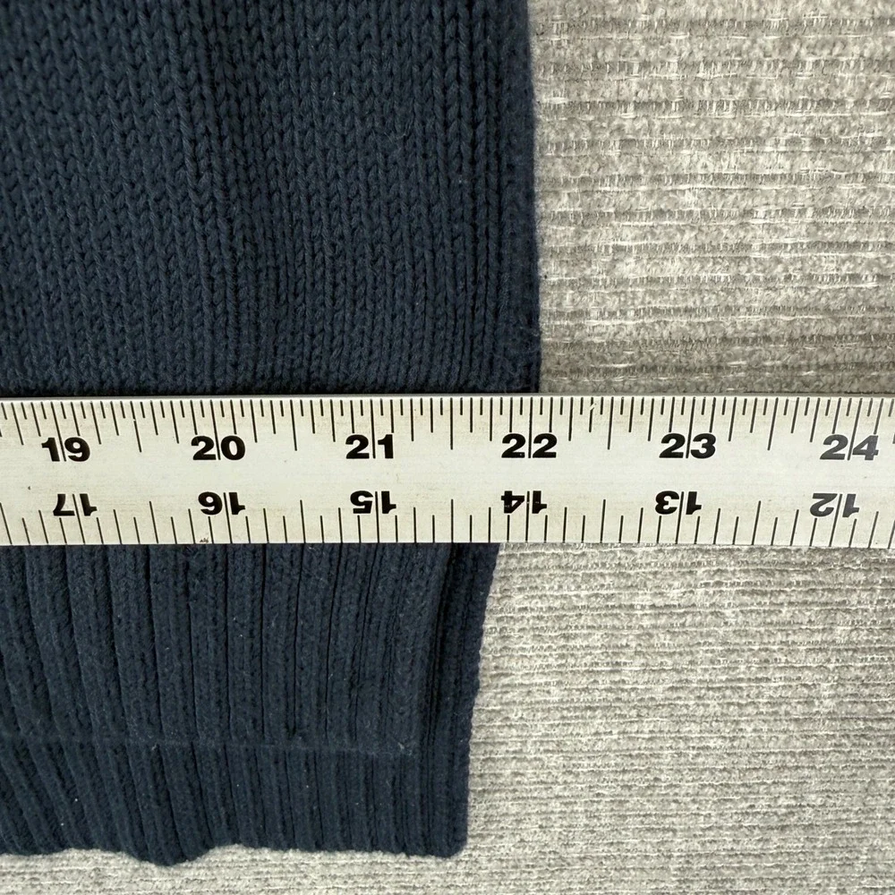 EVERLANE Navy Blue Mock Neck Cotton Sweater Men's Size S‎